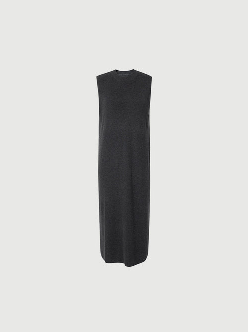 Load image 1 in gallery view. Women's Smoke Gray Sleeveless Straight Fit Knit Dress