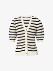 Beige and black striped knit top