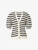 Beige and black striped knit top