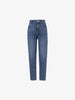 Jean droit en coton bleu foncé