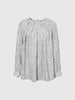 Women's Grey Round Neck Long Sleeves Blouse