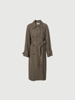 Trench-coat smooth à col revers marron