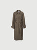 Trench-coat smooth à col revers marron