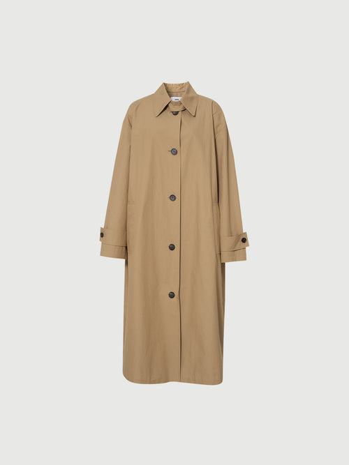 Charger l'image 1 dans la galerie. Beltless Trench Coat with Throat Latch