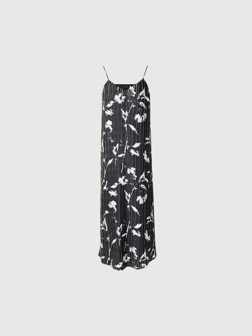 Load image 1 in gallery view. Black floral print strappy dress