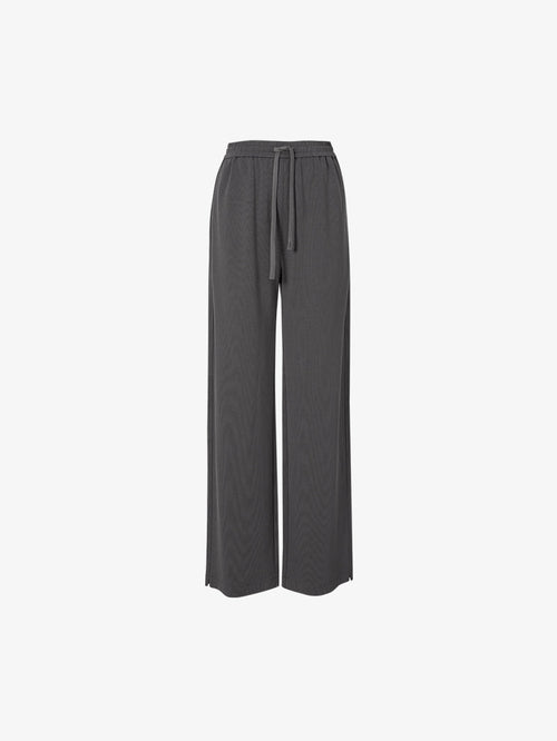 Load image 1 in gallery view. Dark gray wide leg summer pants