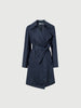 Women's Navy Blue Breasted Belted Trench Coat