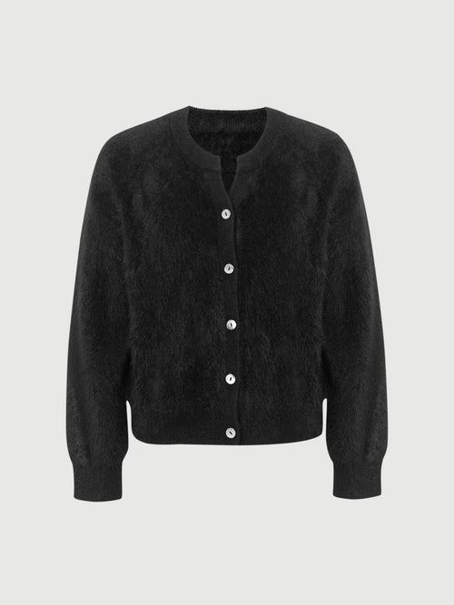 Load image 1 in gallery view. Brushed V-Neck Cashmere Cardigan