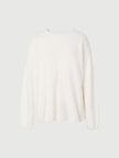 Women's White Casual  Round Neck Cashmere Sweater
