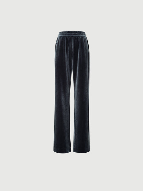 Load image 1 in gallery view. Dark gray thick wide leg pants