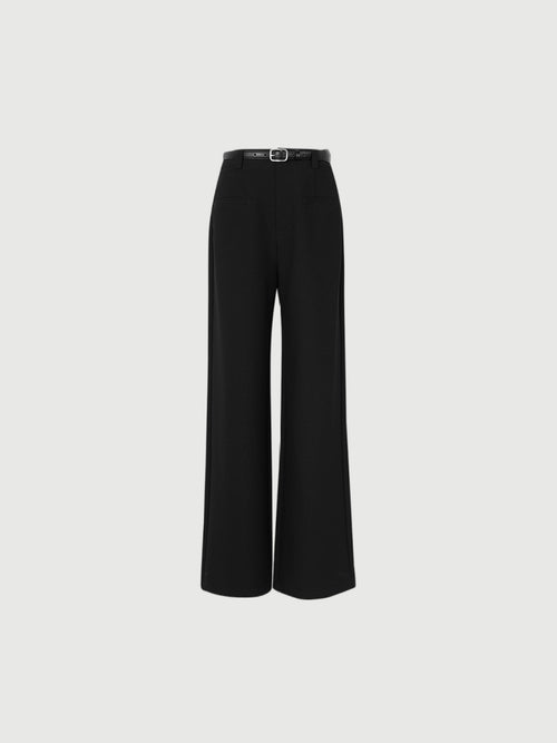 Load image 1 in gallery view. Black slim fit high waist pants