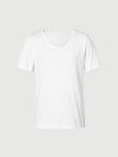 Women's White Round Neck Short Sleeves Summer T-Shirt 5E5900882