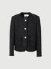 Black tweed jacket with round collar and button closure
