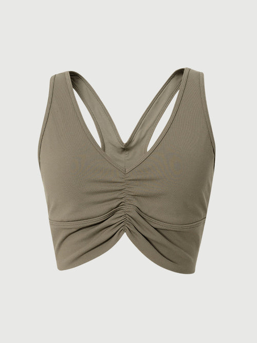Load image 1 in gallery view. Green V-neck knit bralette