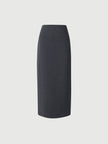 Women's Gray High Waist 100% Wool Skirt