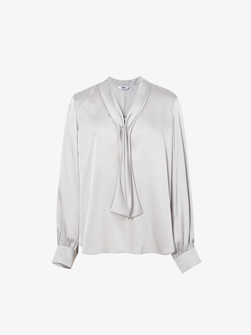 Charger l'image 1 dans la galerie. Tie-Neck Silk Shirt