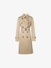 Women's Khaki Double Breasted Long Trench Coat Belt