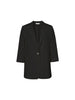 Women's Black Half Sleeves 100% Silk Blazer 5994212432Q