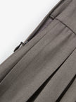 Women's Gray Wool Pleated Design Long Skirt 5F124S881