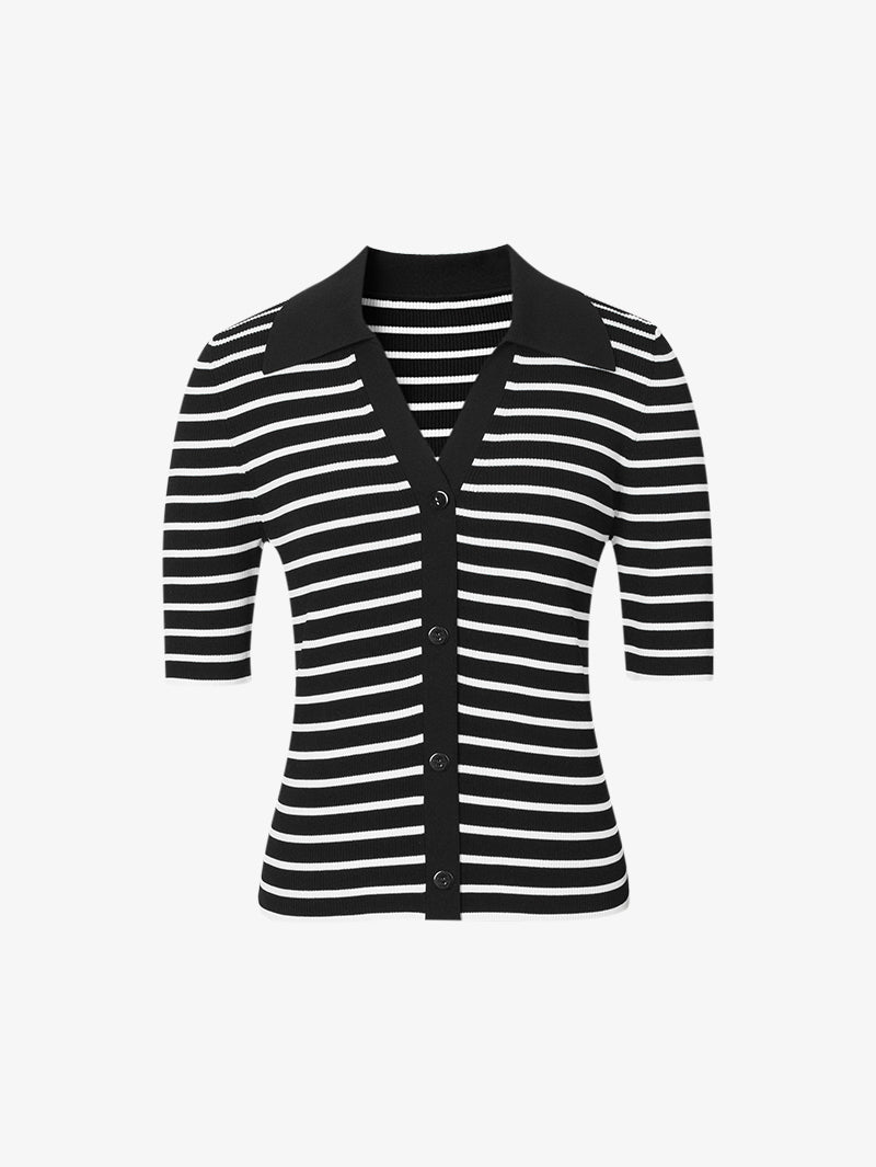 Polo boutonné à rayures