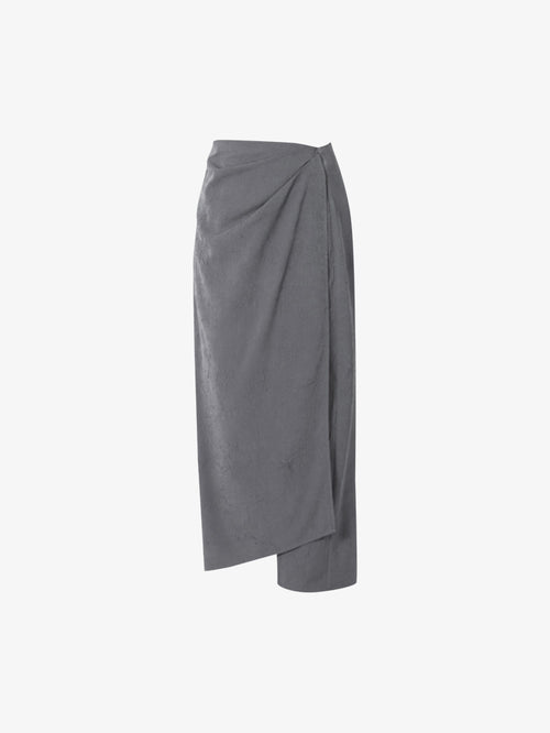 Charger l'image 1 dans la galerie. Women's Gray Elegant Straight Fit Mid Length Skirt