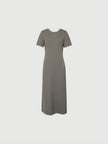 Women's Sandstone Brown Round Neck Short Sleeves Cotton Jersey Dress 5E7193081