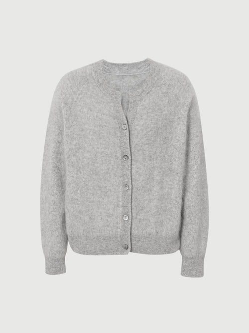 Load image 1 in gallery view. Pure Cashmere Structured-Shoulder Cardigan