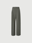 Women's Gray Wide Leg Belted Winter Trousers