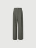 Women's Gray Wide Leg Belted Winter Trousers