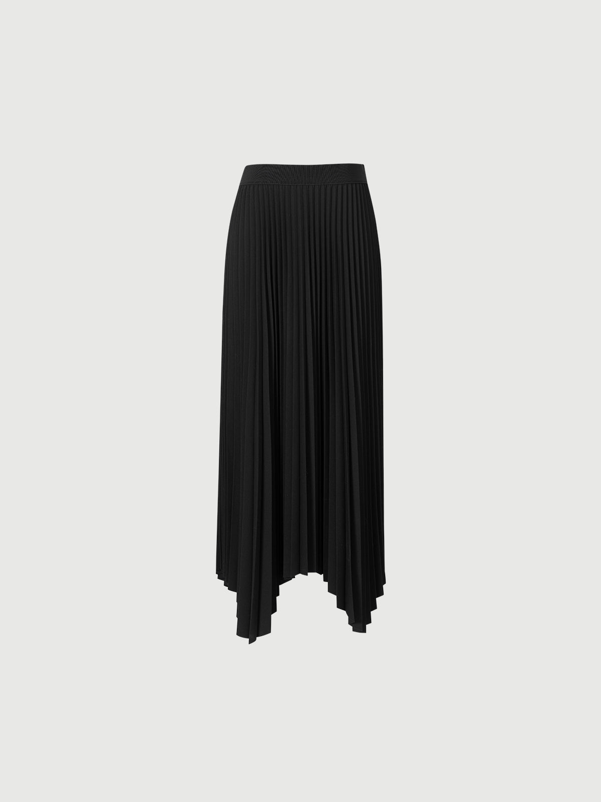 Jupe longue plissée noire à poches