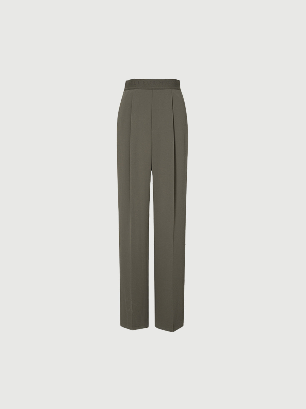 Brown-khaki straight-cut pants
