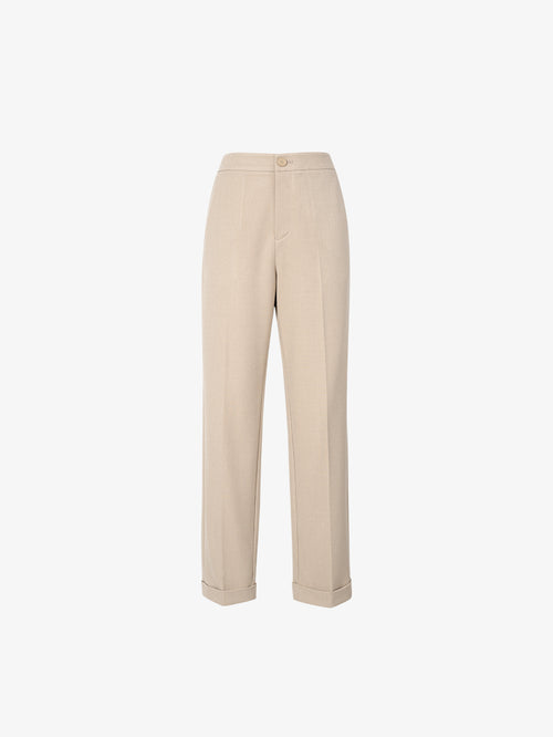 Load image 1 in gallery view. Women's Khaki Straight Fit Trousers