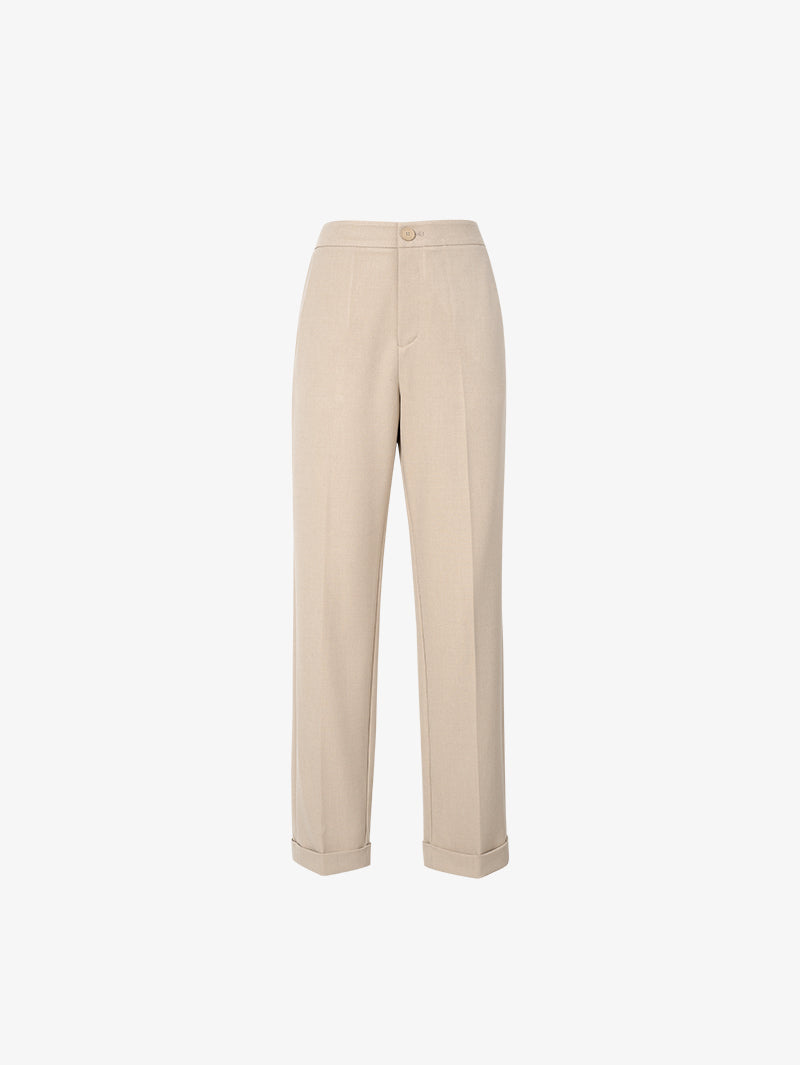 Women's Khaki Straight Fit Trousers