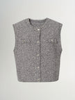 Tweed sleeveless vest