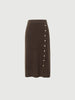 Women's Winter Brown Straight Fit Cashmere Knit Skirt