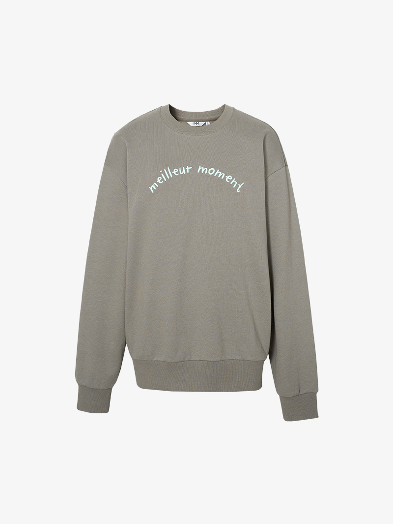 Women's Light Gray Round Neck Long Sleeves 100% Cotton Hoodie