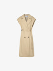 Beige short-sleeved trench coat