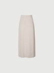 Women's Ligeht Beige Straight Fit Wool Skirt 5E9141911