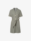 Women's Short Sleeve Belted Short Jumpsuits