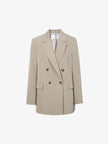 Women's Light Khaki Notch Lapel Double Breasted Blazer