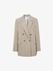 Women's Light Khaki Notch Lapel Double Breasted Blazer