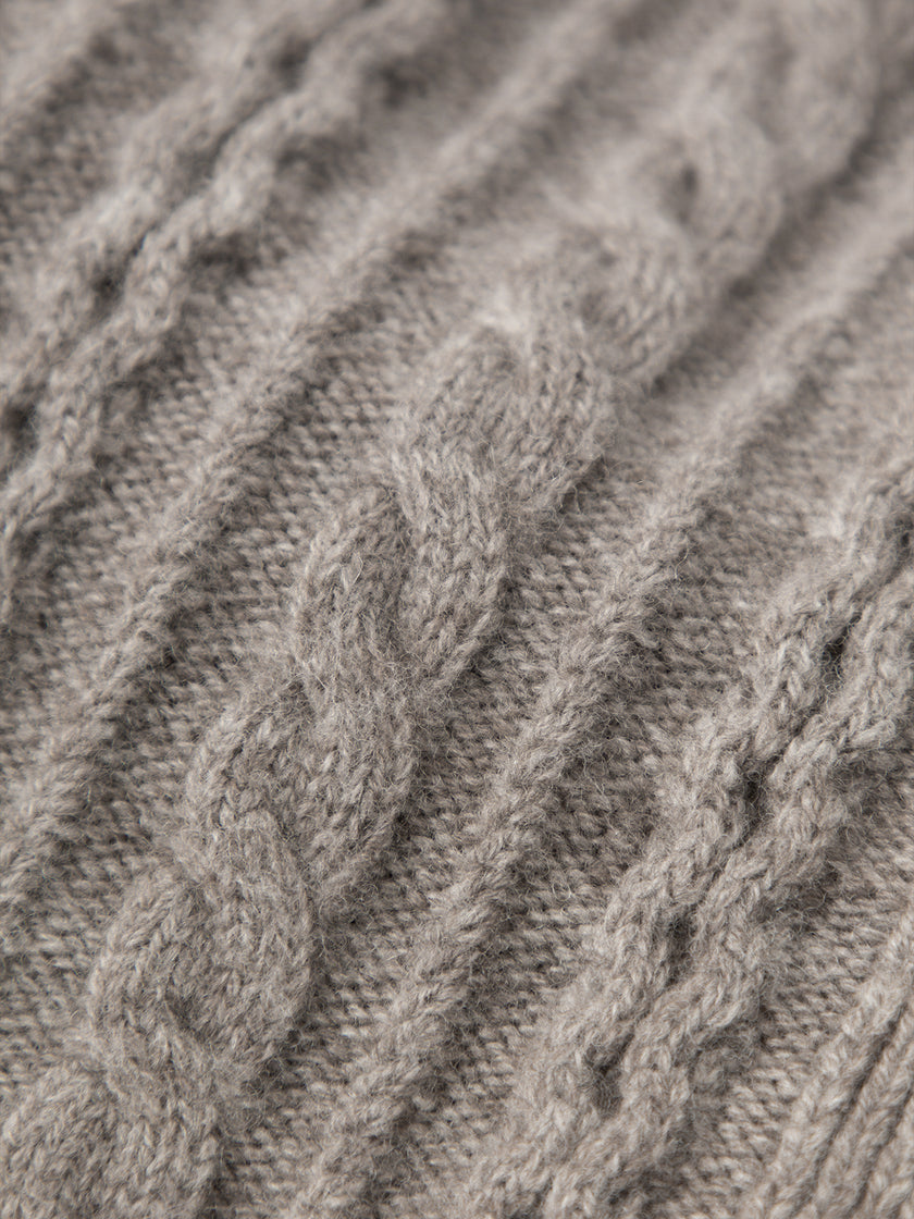 Women's Brown Wool Vest Splicing Cotton Dress