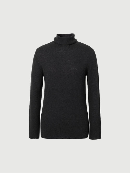 Load image 1 in gallery view. Black cashmere turtleneck sweater
