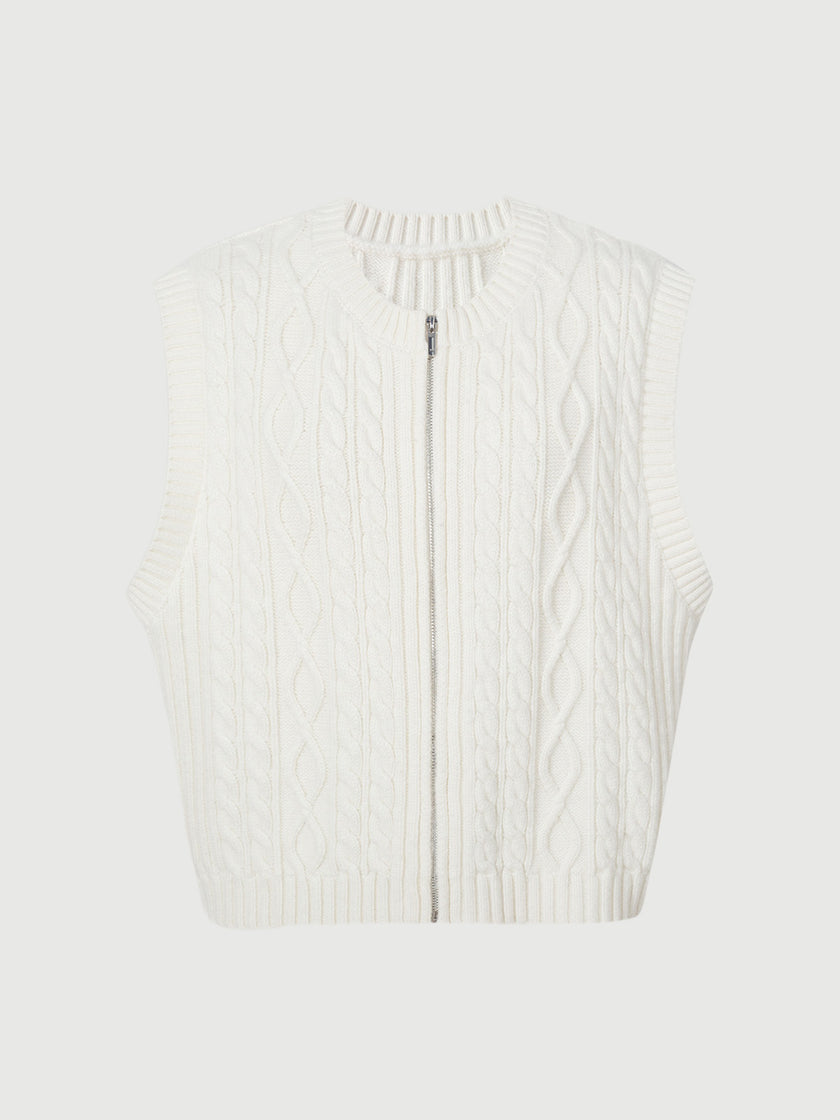 Gilet tricoté sans manches