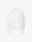 Women's White Classic Collar Deisgn Long Sleeve 100% Cotton Shirt