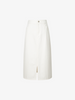 Women's White High Waist Straight Fit Cotton Middle Length Skirt