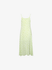 Women's Green FloralV Neck Slip Dress