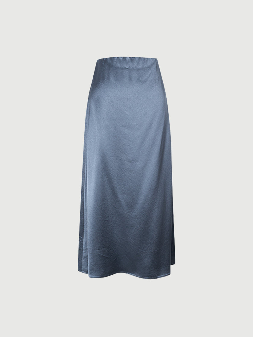 Jupe grise bleue haute taille