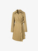 Women's Khaki Lapel Double Breasted Trench Coat with Belt