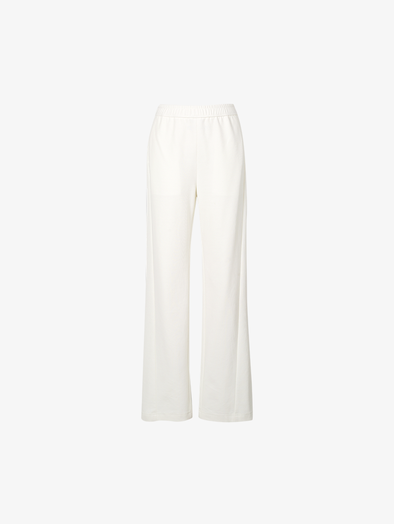 Women's White Corduroy Straight Fit Trousers